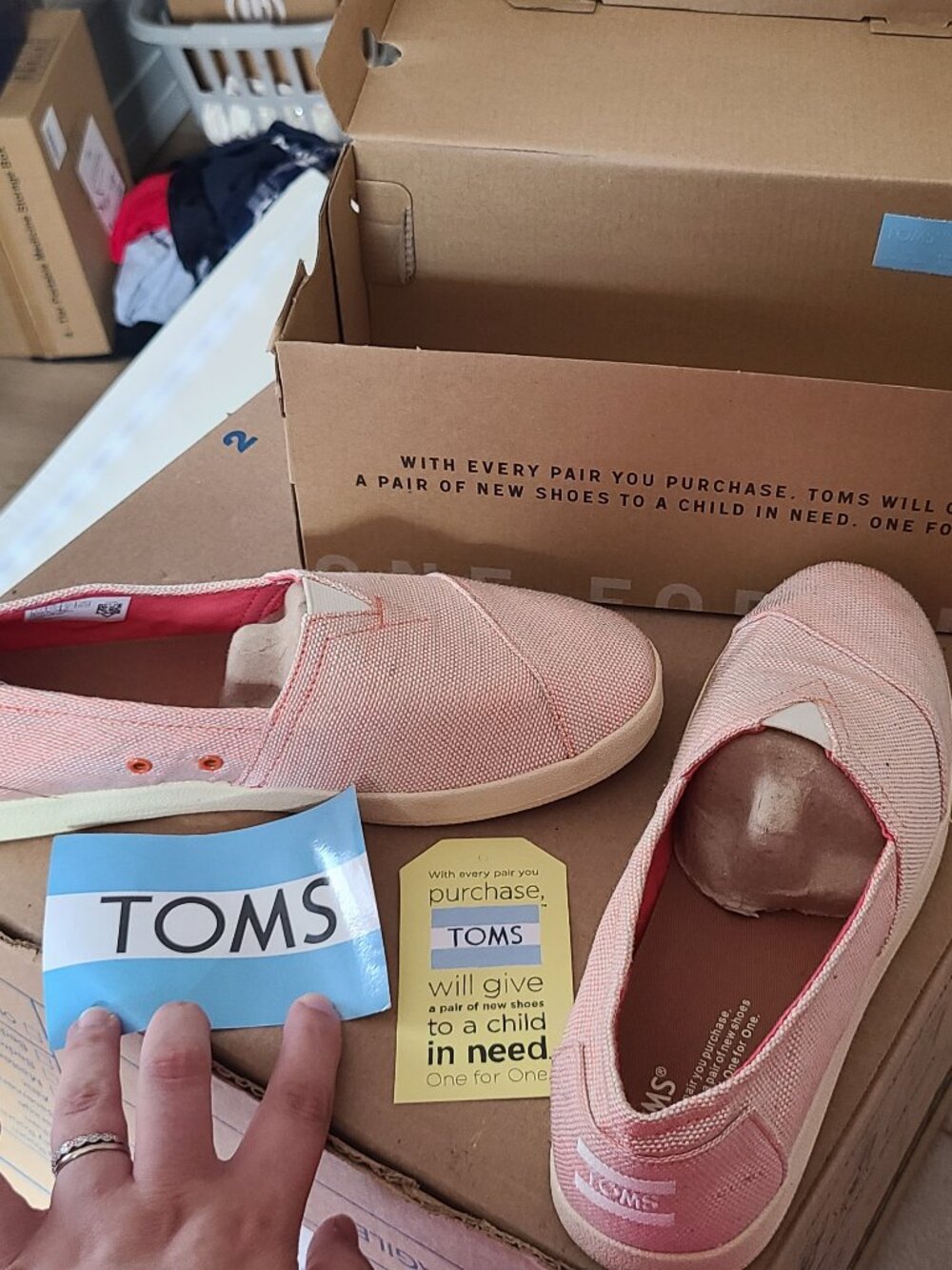 TOMS Avalon Slip-on Sneaker, Tangerine Yarn Dye, W 9.5